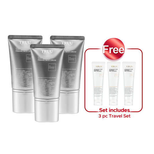 TRUU PDRN ExoRegenPro+™ Anti-Wrinkle Firming Neck Cream x3【Free】2% Salicylic Acid Whitening Body Treatment -30ML Travel Size x3