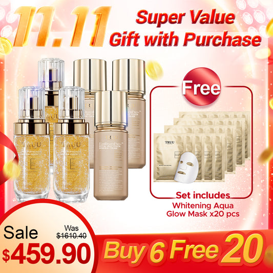 TRUU Pro Perfection Repair Essence x3 + ExoRegenPro+™ Royal Jelly Youth Renewal Cream x3【Free】Snow Gentian Youth Regeneration Ampoule Mask x20