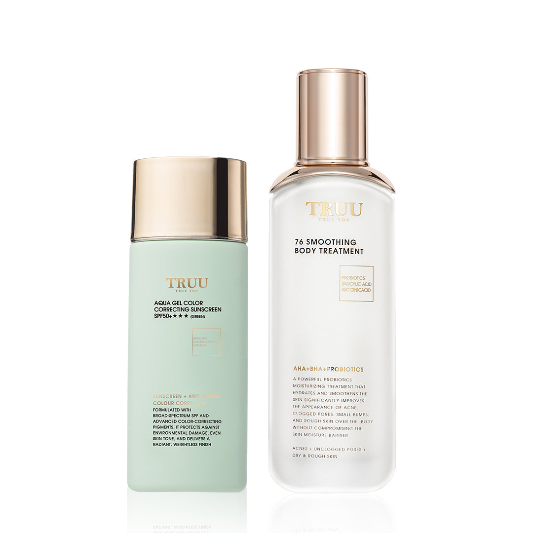 TRUU Aqua Gel Color Correcting Sunscreen Bundle Set