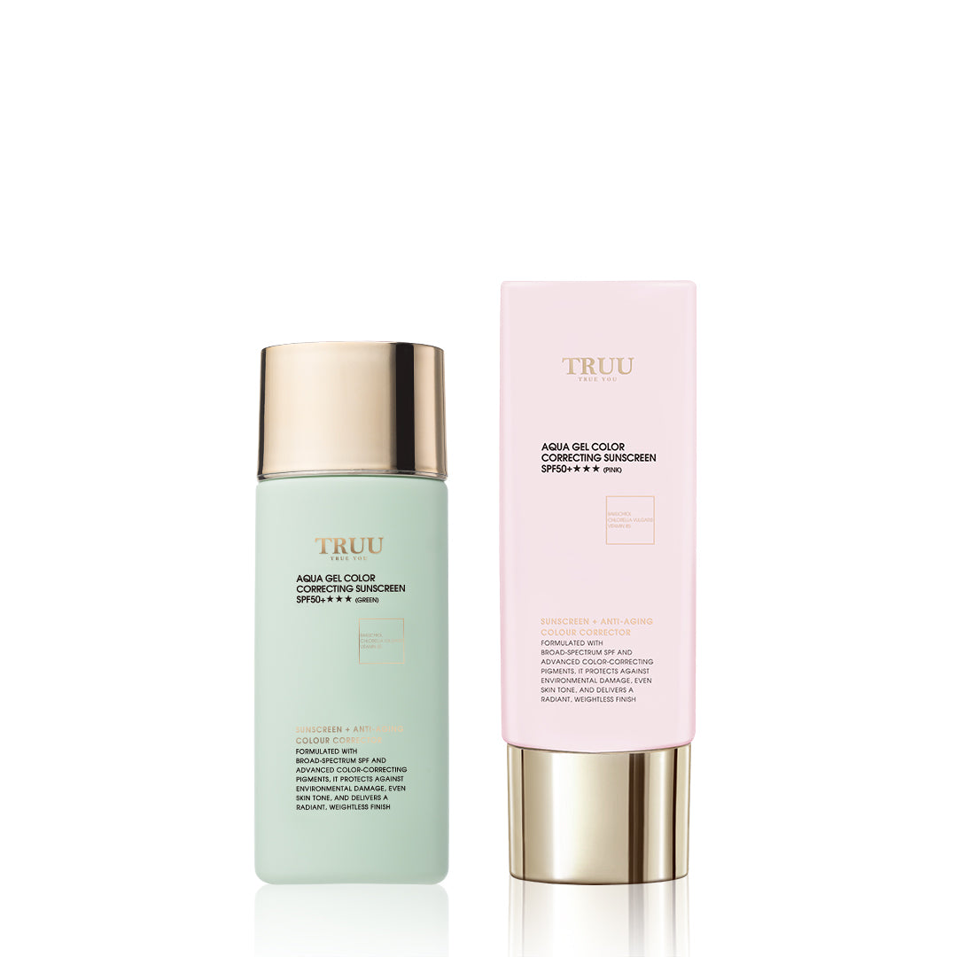TRUU Aqua Gel Color Correcting Sunscreen Bundle Set