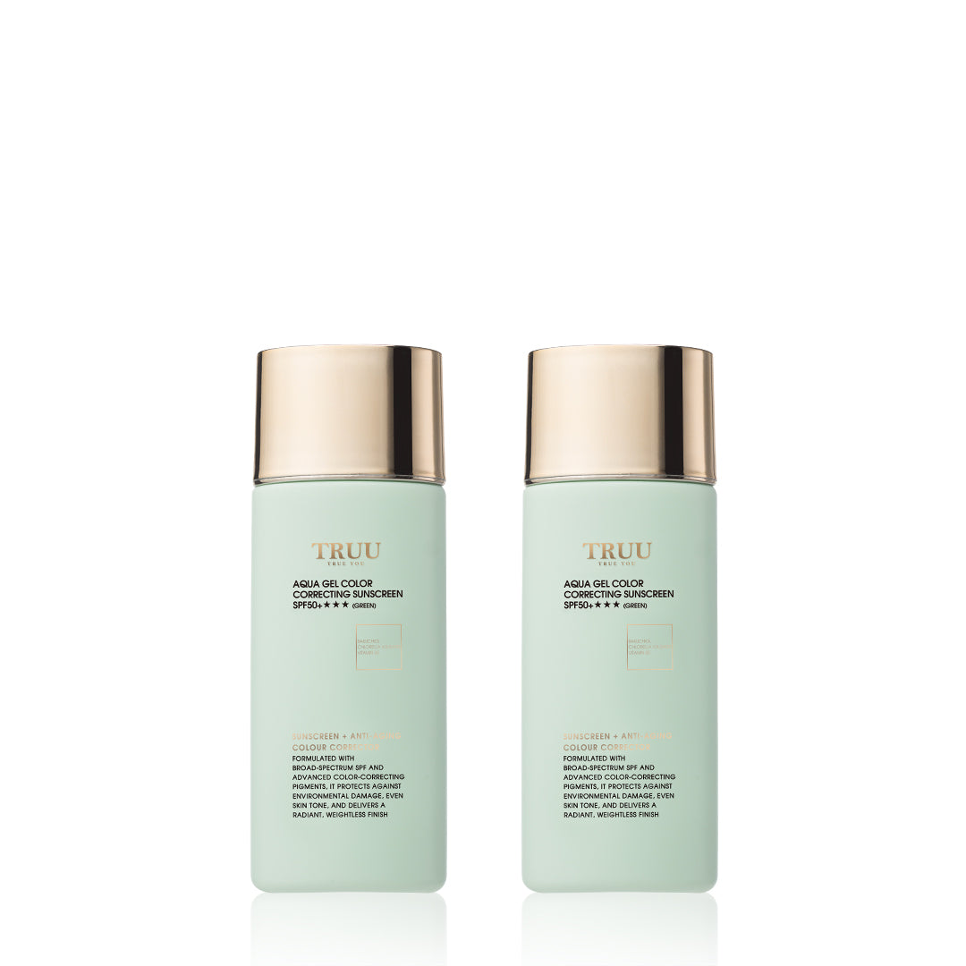 TRUU Aqua Gel Color Correcting Sunscreen Bundle Set