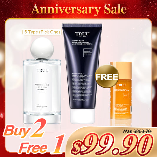 TRUU Serenity Realm (Pick One) + Sleeping Beauty Magnesium Soothing Moisturizing Body Cream -100ml【Free】76 Probiotics Amino Feminine Wash -30g