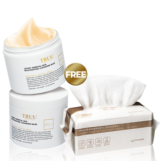 TRUU Luxury Essential Skin Rejuvenating Cleansing Balm x2【FREE】Towel