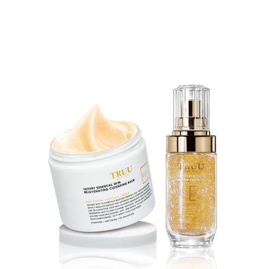 TRUU Luxury Essential Skin Rejuvenating Cleansing Balm + Repair Essence