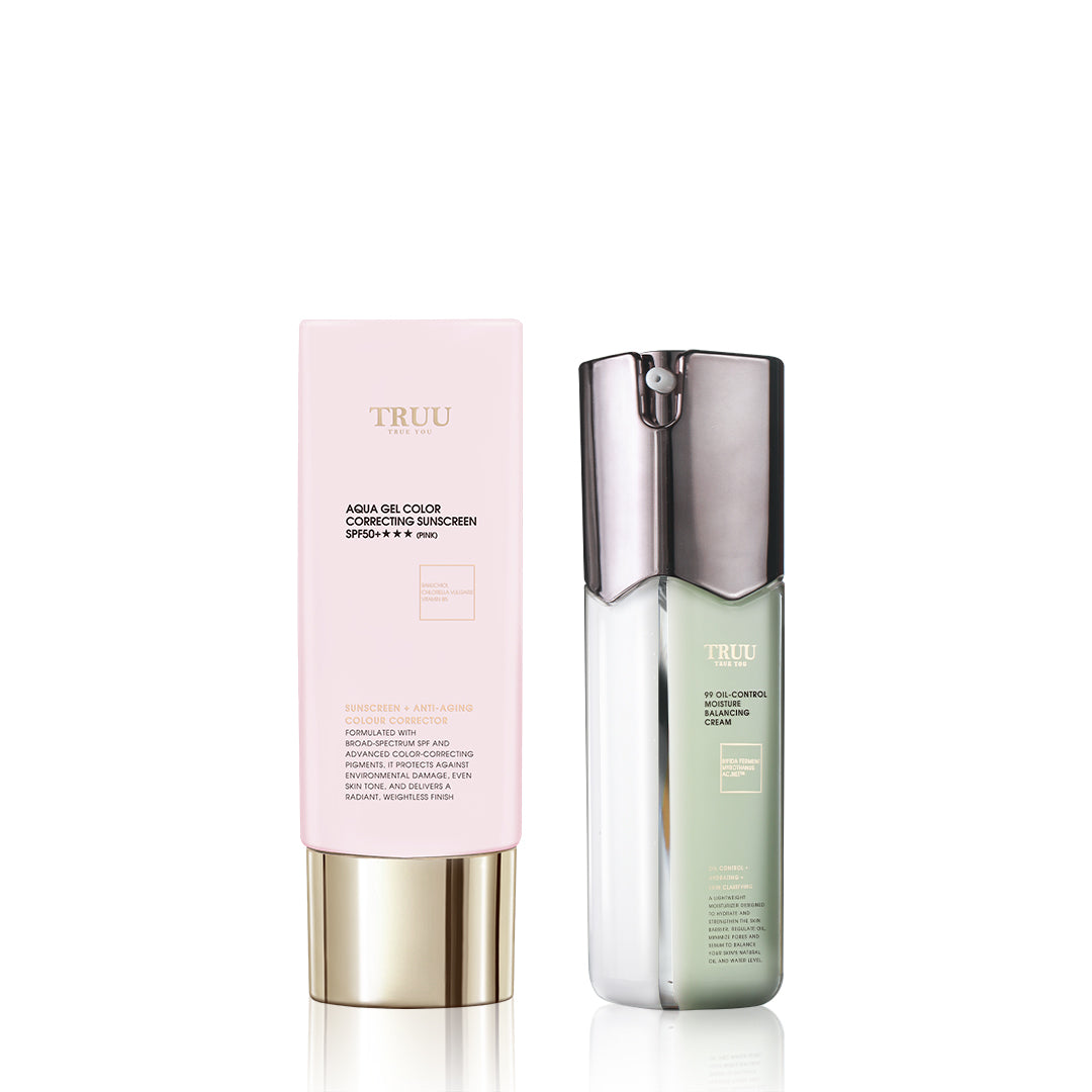 TRUU Aqua Gel Color Correcting Sunscreen Bundle Set