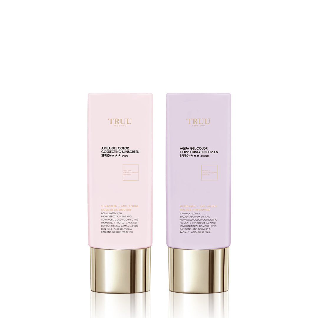 TRUU Aqua Gel Color Correcting Sunscreen Bundle Set