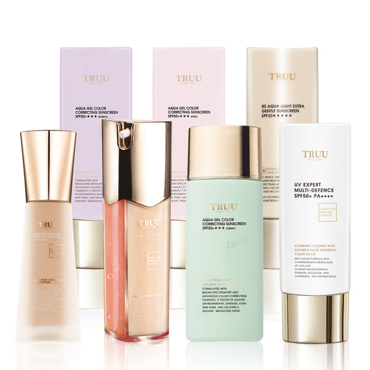 TRUU Any 2 Sunscreen (UV Fluid SPF50+ PA++++ / B5 Sensitive Skin Sunscreen SPF50★★★★★ / Color Correcting Sunscreen SPF50+★★★ Pink or Purple or Green / Day Cream SPF35★★/ Royal Jelly Tinted Skin Perfector SPF50 ★★★)