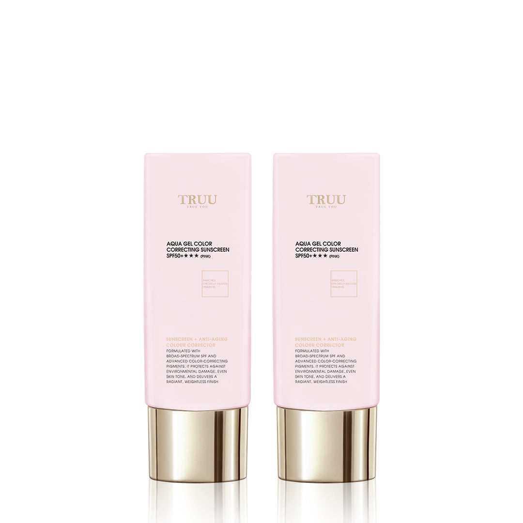 TRUU Aqua Gel Color Correcting Sunscreen Bundle Set
