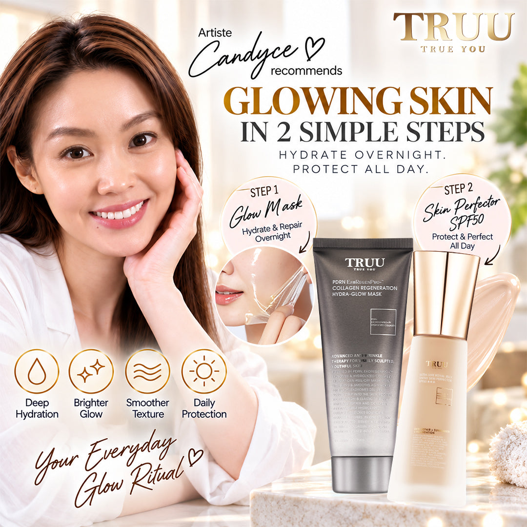 TRUU Luxe Royal Jelly Flawless UV Loose Powder SPF50+★★★ + PDRN ExoRegenPro+ Collagen Regeneration Hydra-Glow Mask (Preorder End Oct)