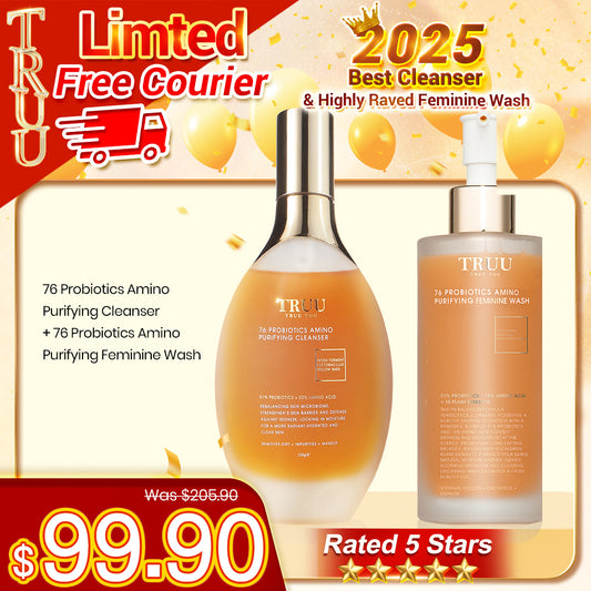 TRUU 76 Probiotics Amino Purifying Cleanser + 76 Probiotics Amino Purifying Feminine Wash
