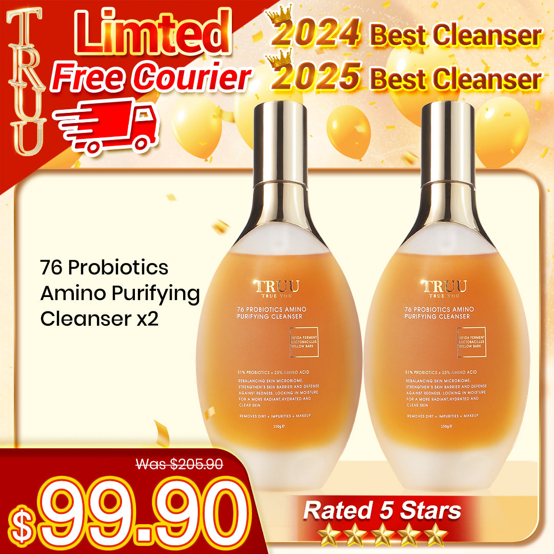 TRUU 76 Probiotics Amino Purifying Cleanser + 76 Probiotics Amino Purifying Feminine Wash