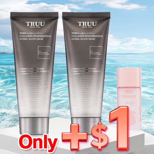 TRUU PDRN ExoRegenPro+ Collagen Regeneration Hydra-Glow Mask x2【Get】PDRN ExoRegenPro+™ Youth Collagen Glow Essence -30ml