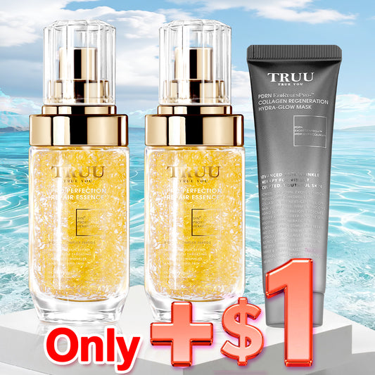 TRUU Pro Perfection Repair Essence x2【Get】PDRN ExoRegenPro+ Collagen Regeneration Hydra-Glow Mask - 30G Travel Size