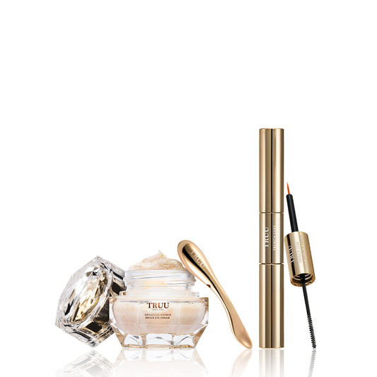 TRUU Luxe Gold Peptide Firming Eye Cream + Luxe Lash Growth Serum