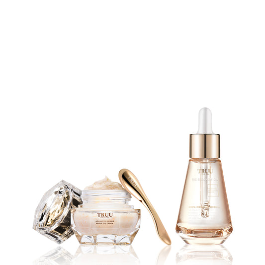 TRUU Luxe Gold Peptide Firming Eye Cream + (The Recovery Oil/Intensive Moisture Repair Oil) Pick One