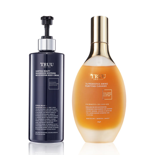 TRUU Sleeping Beauty Magnesium Soothing Moisturizing Body Cream + 76 Cleanser