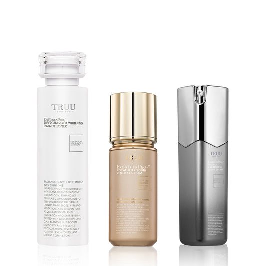 TRUU ExoRegenPro+™ Essence Toner + Royal Jelly Youth Renewal Cream + Retinol Age-Renewal Lifting Cream