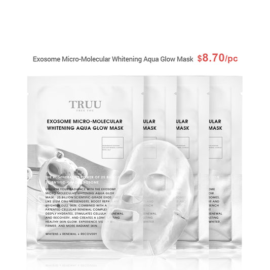 TRUU Exosome Micro-Molecular Whitening Aqua Glow Mask Set Bundle
