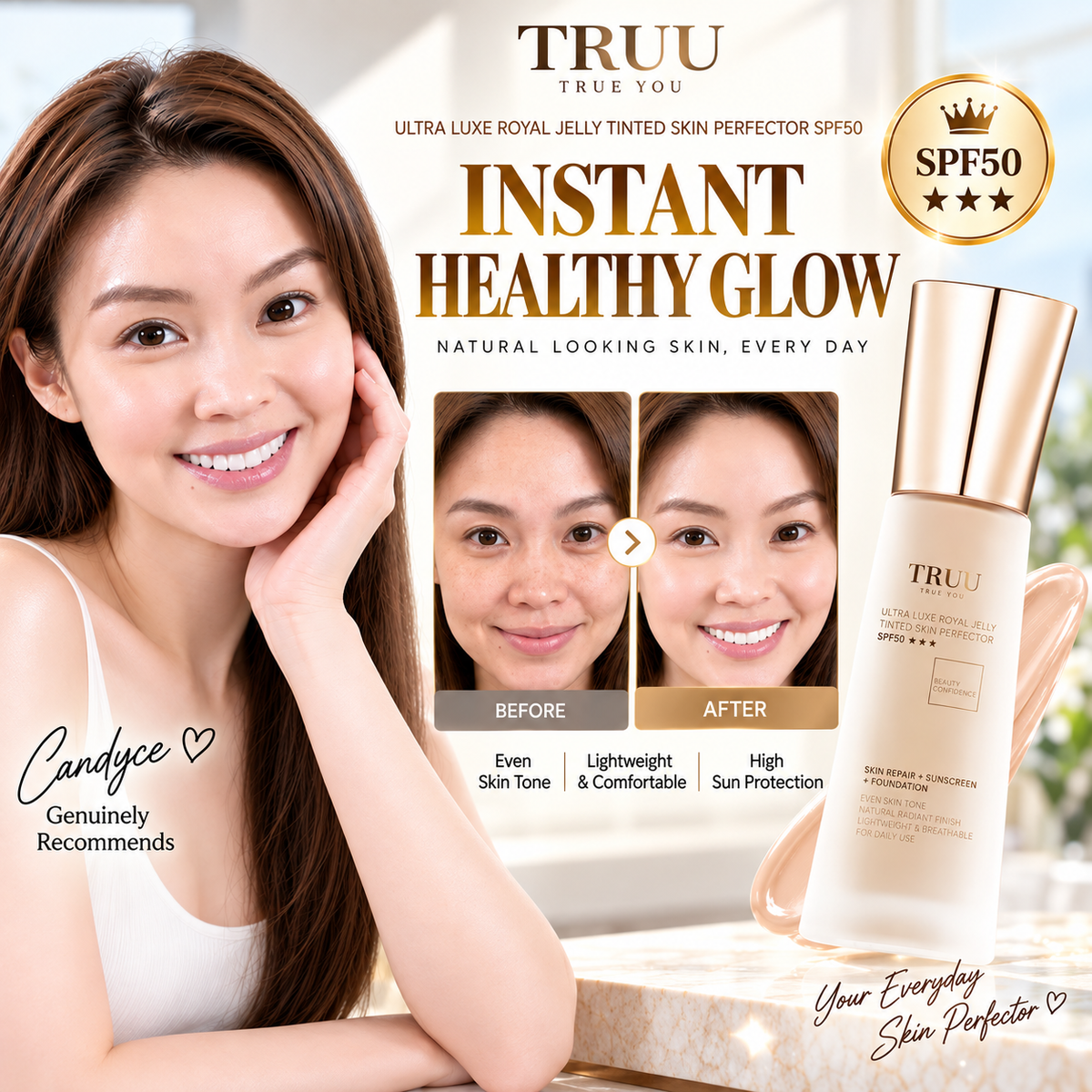 TRUU Ultra Luxe Royal Jelly Tinted Skin Perfector Set Bundle