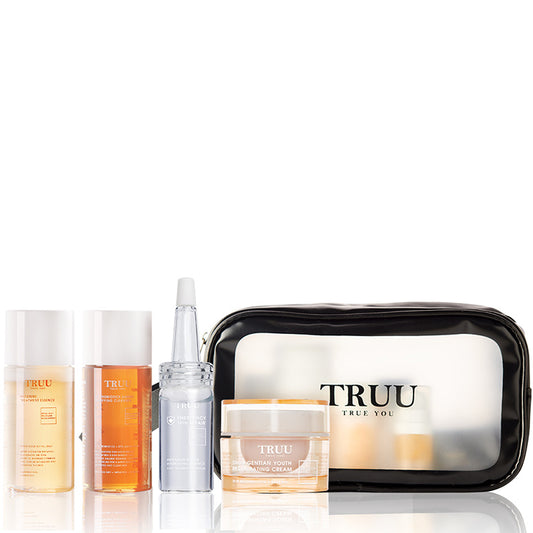 TRUU 76 Cleanser -30ml + Treatment Essence -30ml + Hydrating Repair Essence -10ml + Youth Regenerating Cream -10g + Travel Bag