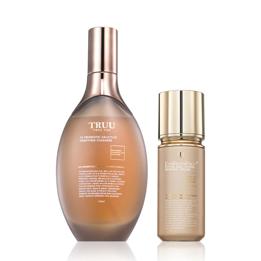 TRUU 76 Salicylic Purifying Cleanser + (ExoRegenPro+™ Royal Jelly Renewal Cream / PDRN ExoRegenPro+™ Cream / Soothing Repair Cream / Snow Gentian Cream) Pick One