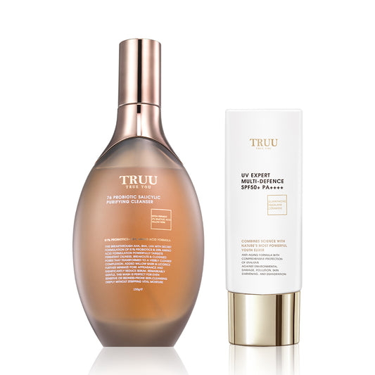 TRUU 76 Probiotic Salicylic Purifying Cleanser + (UV Fluid SPF50+ PA++++ / Color Correcting Sunscreen SPF50+★★★ / B5 Sensitive Skin Sunscreen SPF50★★★★★) Pick One