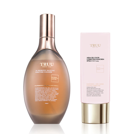 TRUU 76 Probiotic Salicylic Purifying Cleanser + (UV Fluid SPF50+ PA++++ / Color Correcting Sunscreen SPF50+★★★ / B5 Sensitive Skin Sunscreen SPF50★★★★★) Pick One