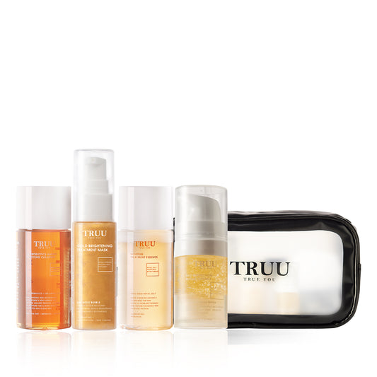 TRUU 76 Cleanser -30g + Treatment Essence -30ml + (Bubble Mask -30ml) Pick one + Repair Essence -10ml【FREE】Travel Bag