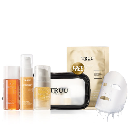 TRUU 76 Cleanser -30g + (Bubble Mask -30ml) Pick one + Repair Essence -10ml 【FREE】Travel Bag + Youth Regeneration Ampoule Mask x1