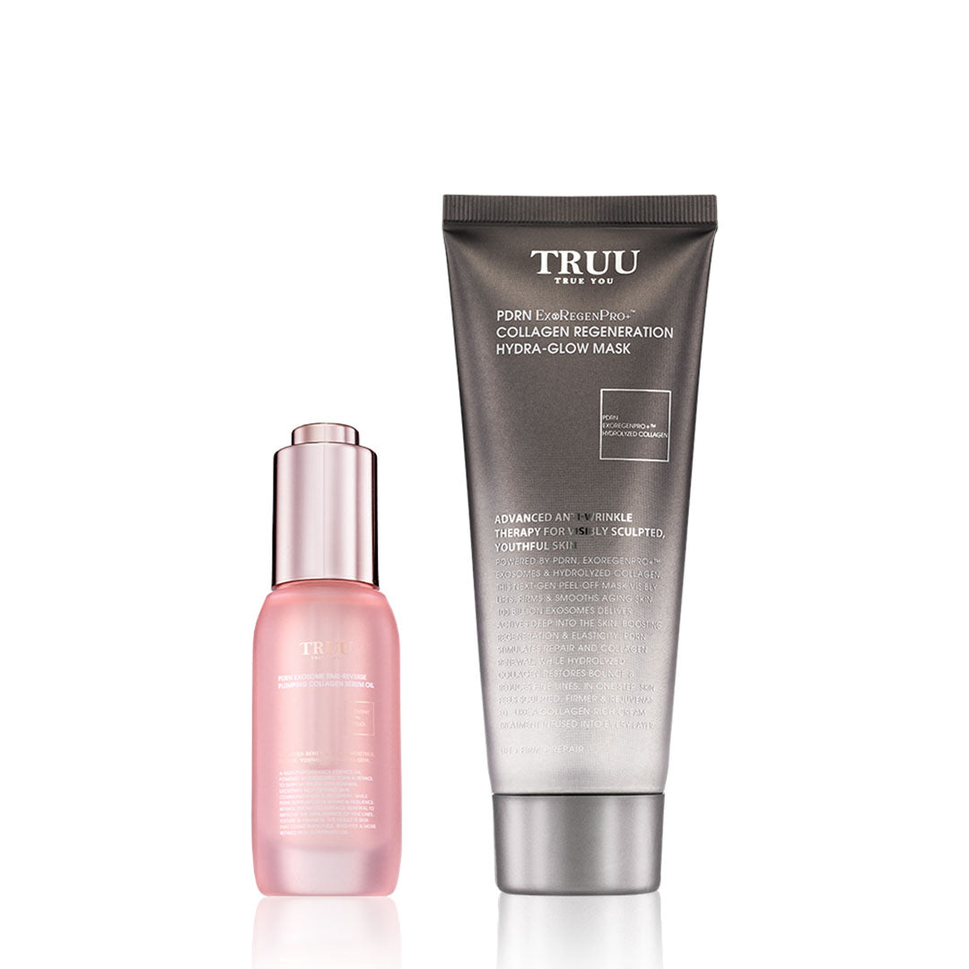 TRUU PDRN Exosome Time-Reverse Plumping Collagen Serum Oil Bundle Set (Preorder End Oct)
