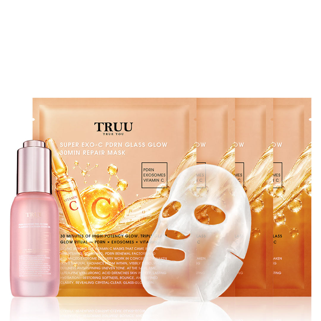 TRUU PDRN Exosome Time-Reverse Plumping Collagen Serum Oil Bundle Set (Preorder End Oct)