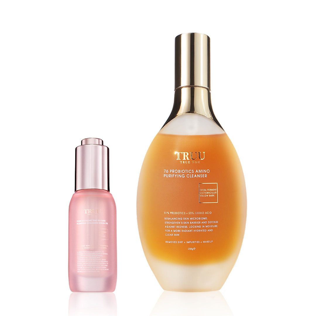TRUU PDRN Exosome Time-Reverse Plumping Collagen Serum Oil Bundle Set (Preorder End Oct)