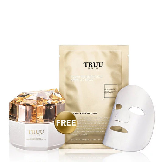 TRUU Snow Gentian Youth Regeneration Ampoule Mask + Night Cream