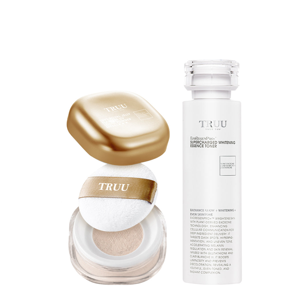 TRUU Luxe Royal Jelly Flawless UV Loose Powder SPF50+★★★ + (Royal Jelly Toner / ExoRegenPro+™ Toner / PDRN Collagen Toner) Pick one (Preorder End Oct)