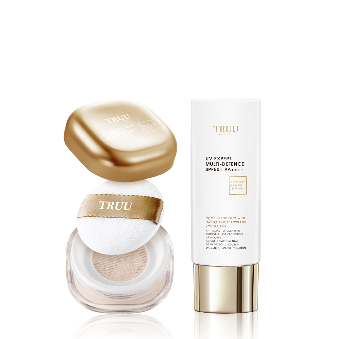 TRUU Luxe Royal Jelly Flawless UV Loose Powder SPF50+★★★ + Sunscreen -Pick one (Preorder End Oct)