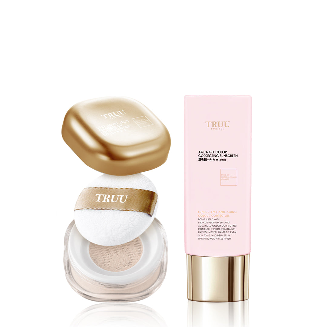 TRUU Luxe Royal Jelly Flawless UV Loose Powder SPF50+★★★ + Sunscreen -Pick one (Preorder End Oct)