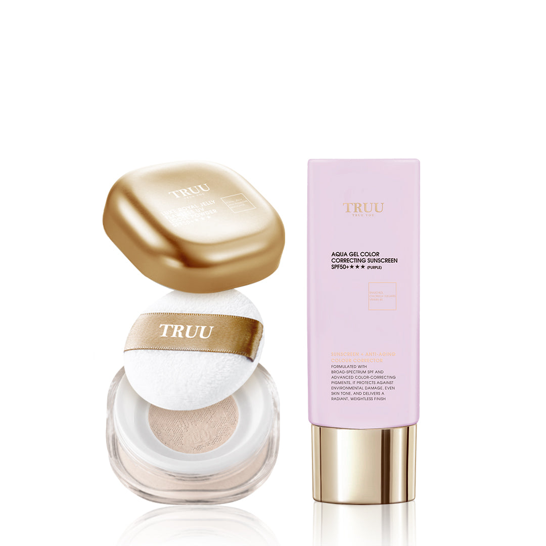 TRUU Luxe Royal Jelly Flawless UV Loose Powder SPF50+★★★ + Sunscreen -Pick one (Preorder End Oct)