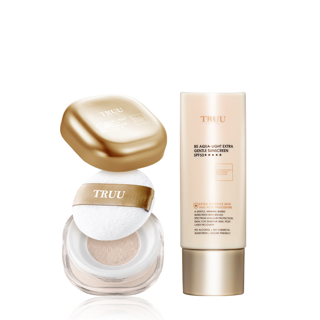 TRUU Luxe Royal Jelly Flawless UV Loose Powder SPF50+★★★ + Sunscreen -Pick one (Preorder End Oct)
