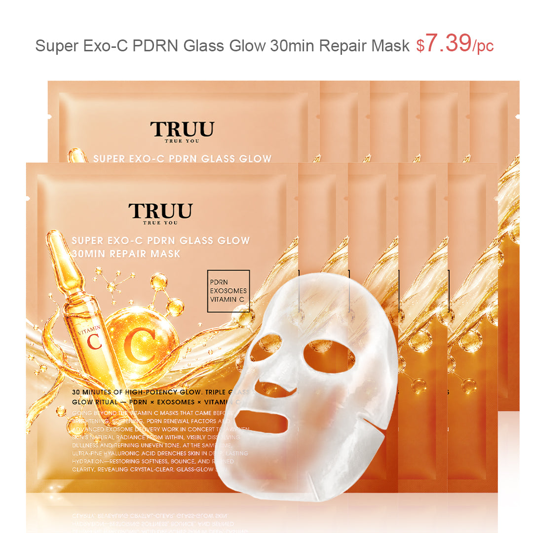 TRUU Super Exo-C PDRN Glass Glow 30min Repair Mask x10 (Preorder End Sep)