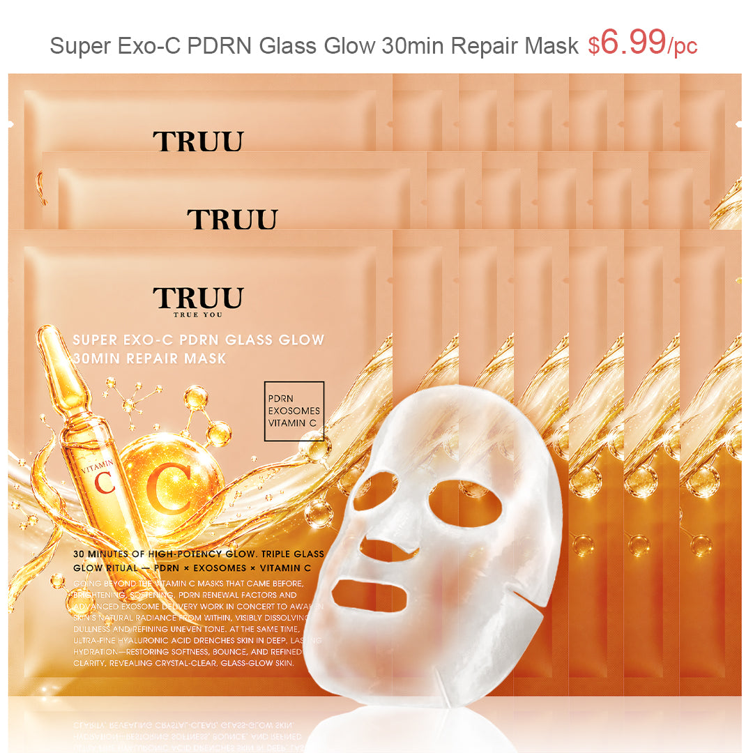 TRUU Super Exo-C PDRN Glass Glow 30min Repair Mask Bundle Set (Preorder End Sep)