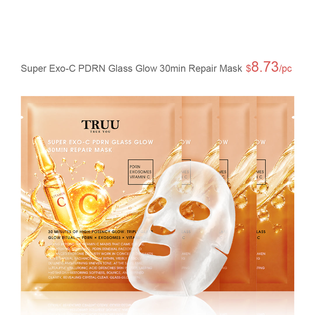 TRUU Super Exo-C PDRN Glass Glow 30min Repair Mask Bundle Set (Preorder End Sep)