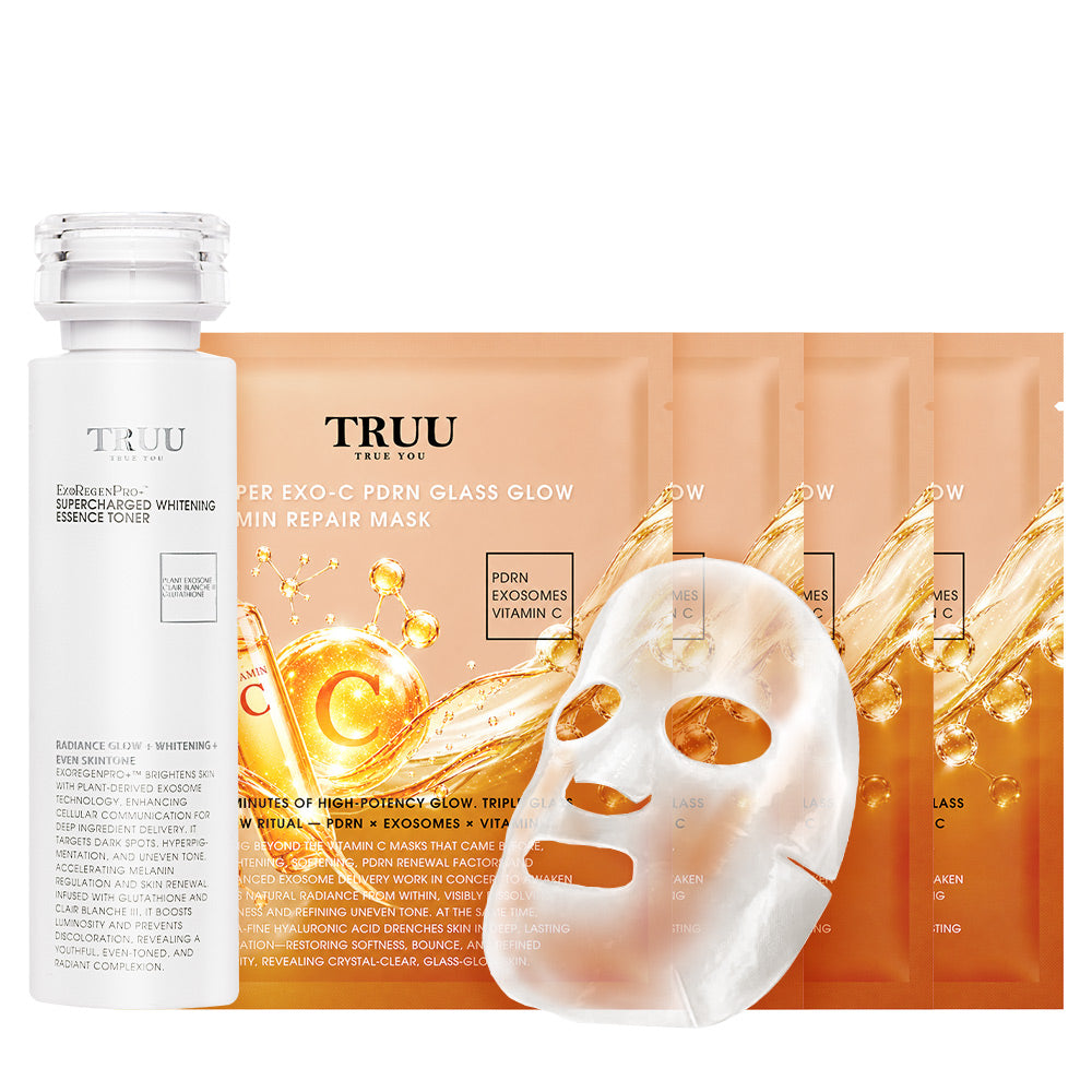 TRUU Super Exo-C PDRN Glass Glow 30min Repair Mask Bundle Set (Preorder End Sep)