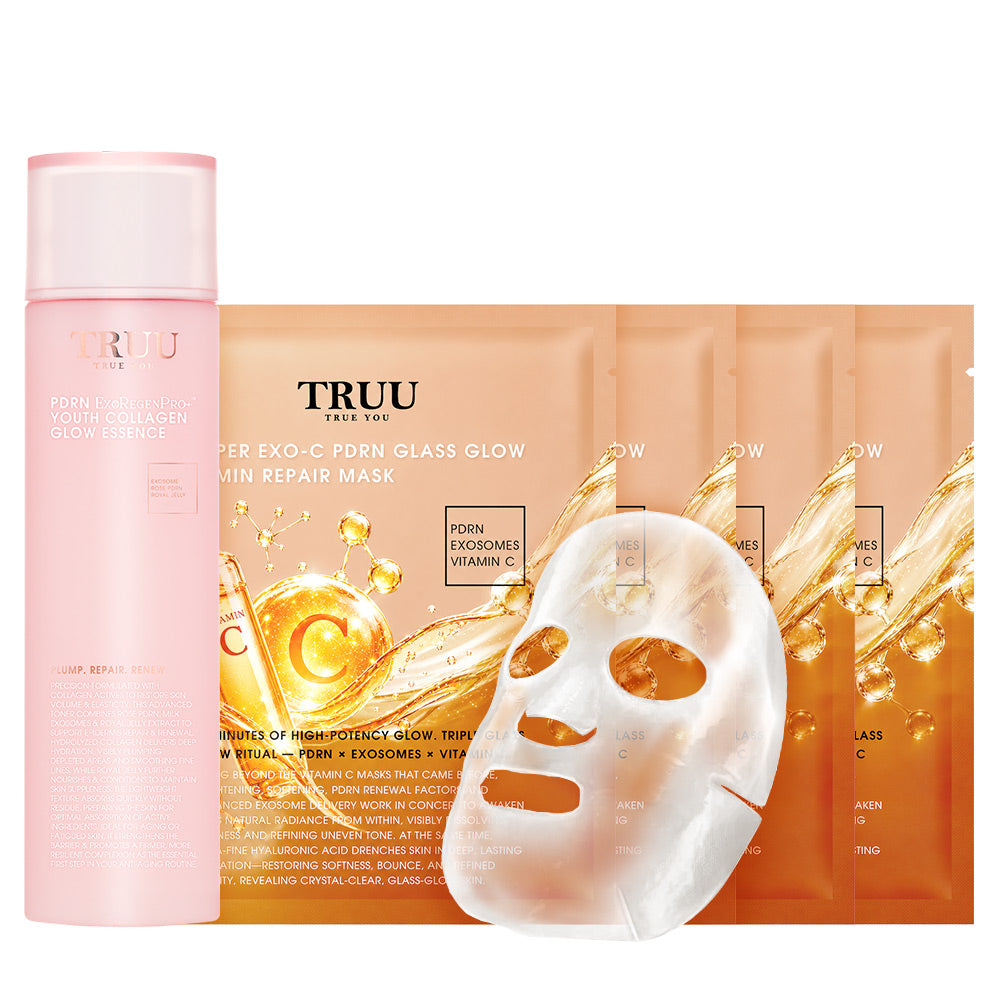 TRUU Super Exo-C PDRN Glass Glow 30min Repair Mask Bundle Set (Preorder End Sep)