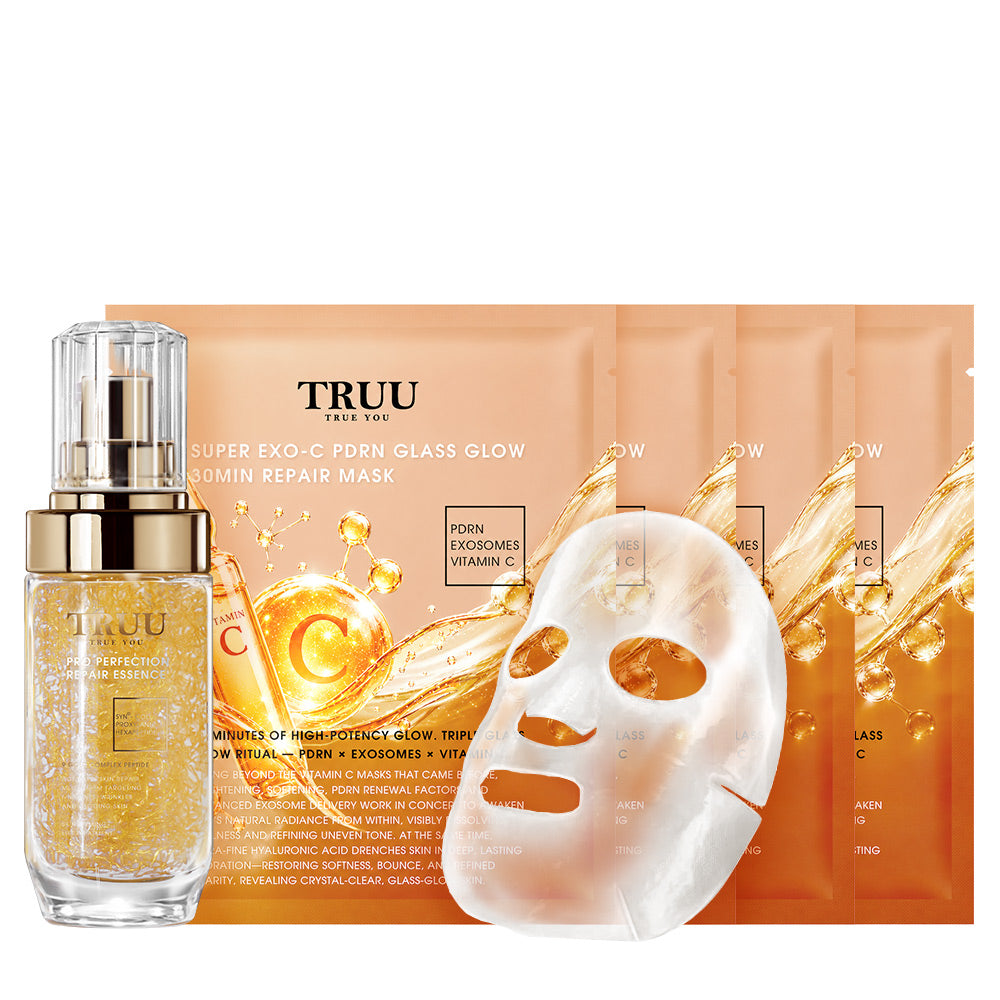 TRUU Super Exo-C PDRN Glass Glow 30min Repair Mask Bundle Set (Preorder End Sep)