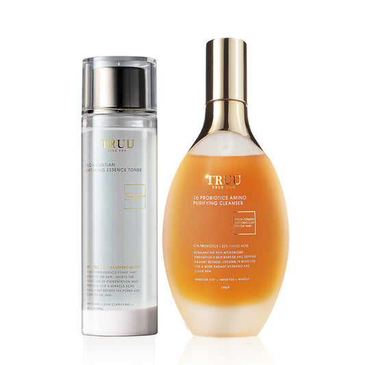 TRUU Snow Gentian Whitening Essence Toner + 76 Cleanser