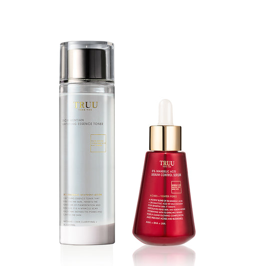 TRUU Snow Gentian Whitening Essence Toner + 5% Mandelic Acid Sebum Control Serum
