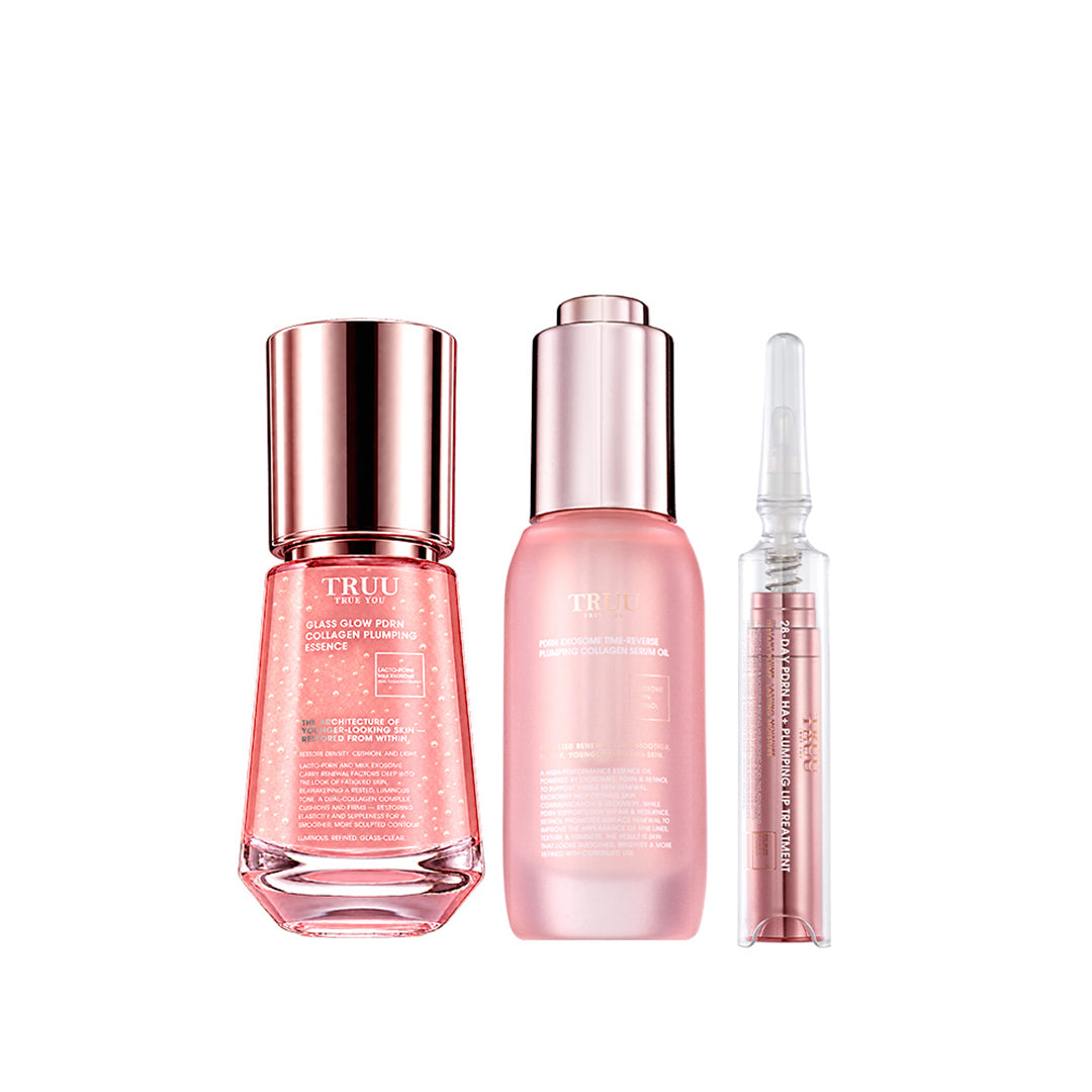 TRUU Glass Glow PDRN Collagen Plumping Essence Bundle Set (Preorder End Nov)