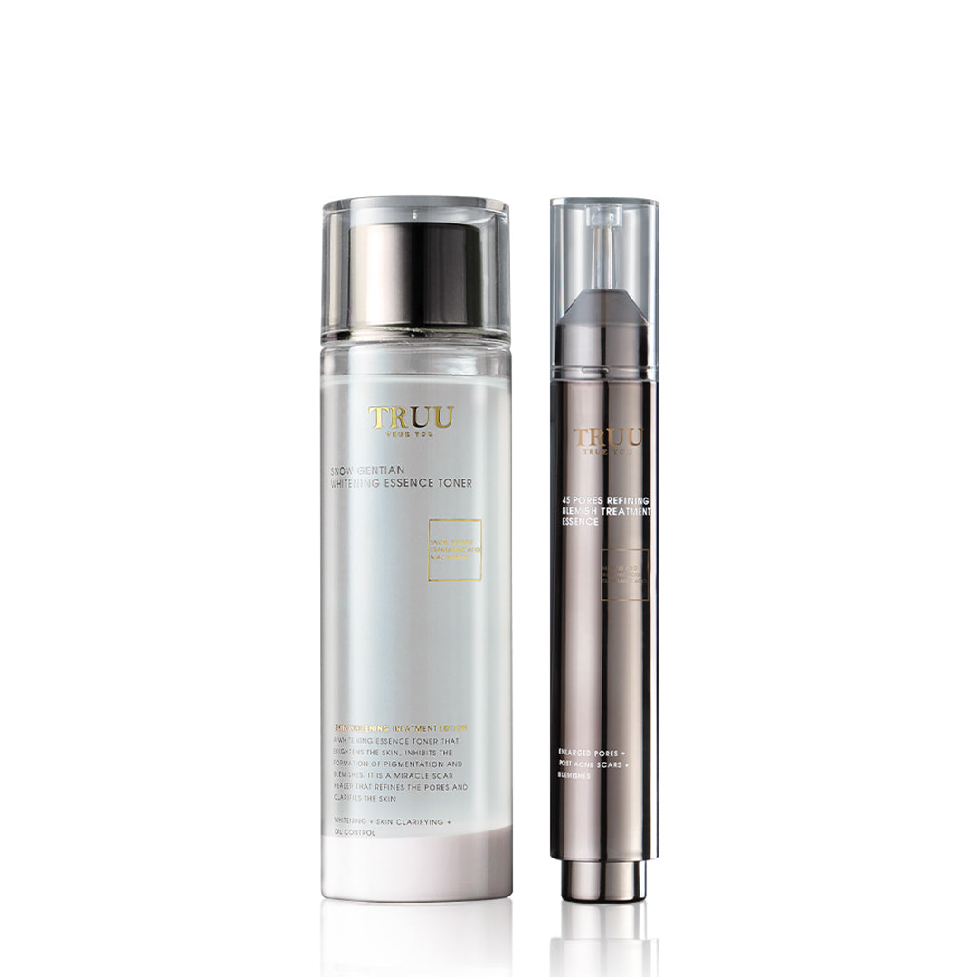 TRUU Snow Gentian Whitening Essence Toner + 45 Pores Essence