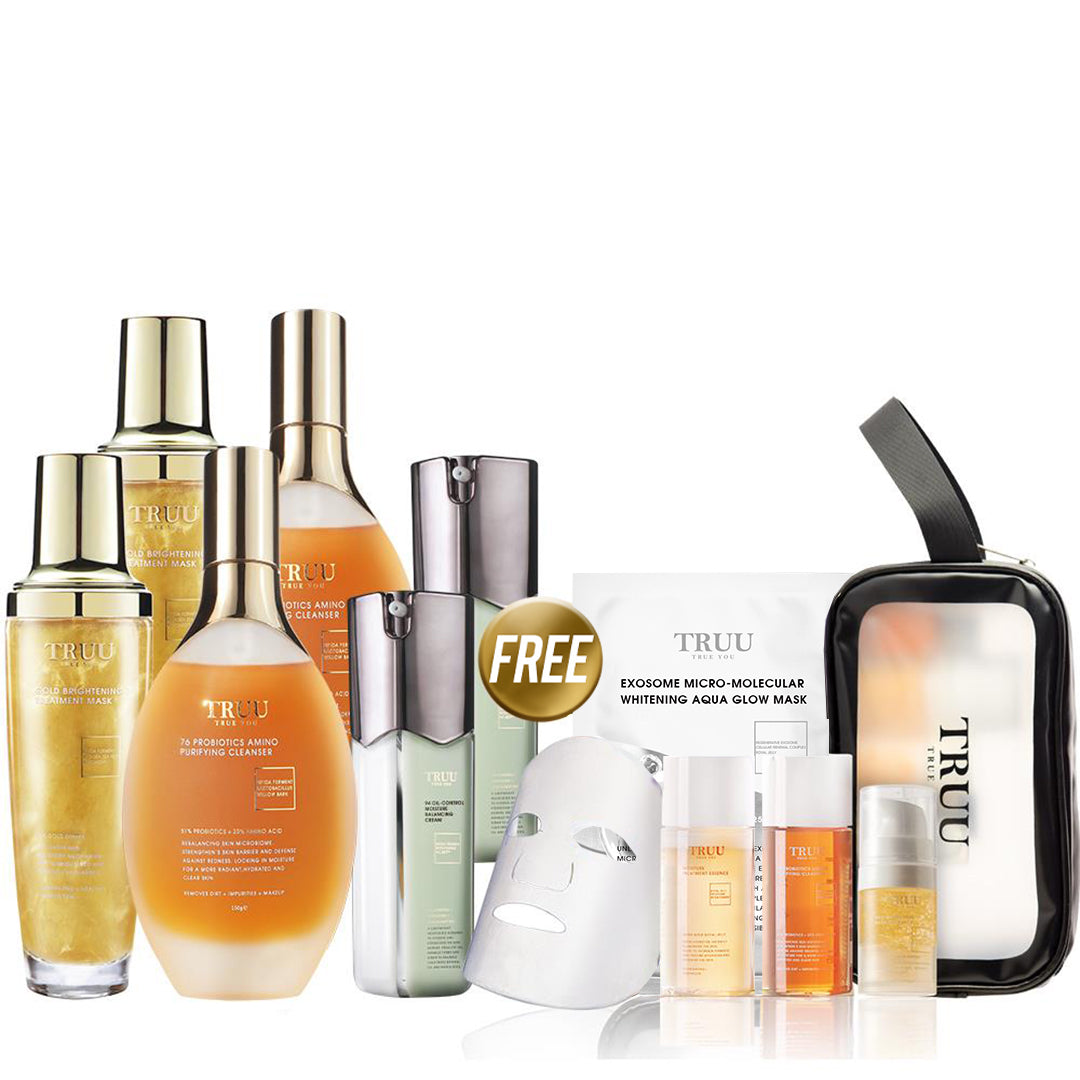 TRUU 76 Cleanser x2 + Balancing Cream x2 + Bubble Mask x2 + Travel Set 5Pcs