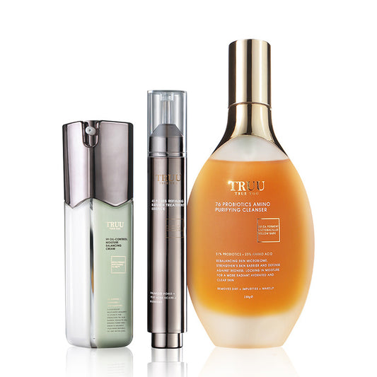 TRUU 76 Probiotics Amino Purifying Cleanser + 99 Balancing Cream + 45 Pores Essence